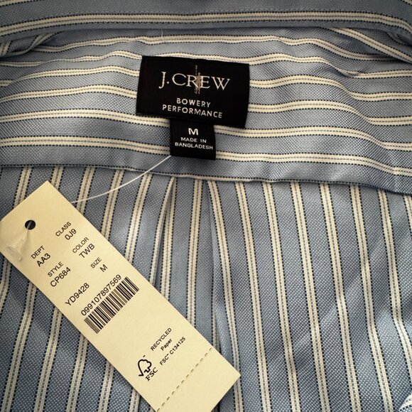 J Crew Slim Bowery stretch oxford shirt with button-down collar * Med * Blue - Picture 4 of 5